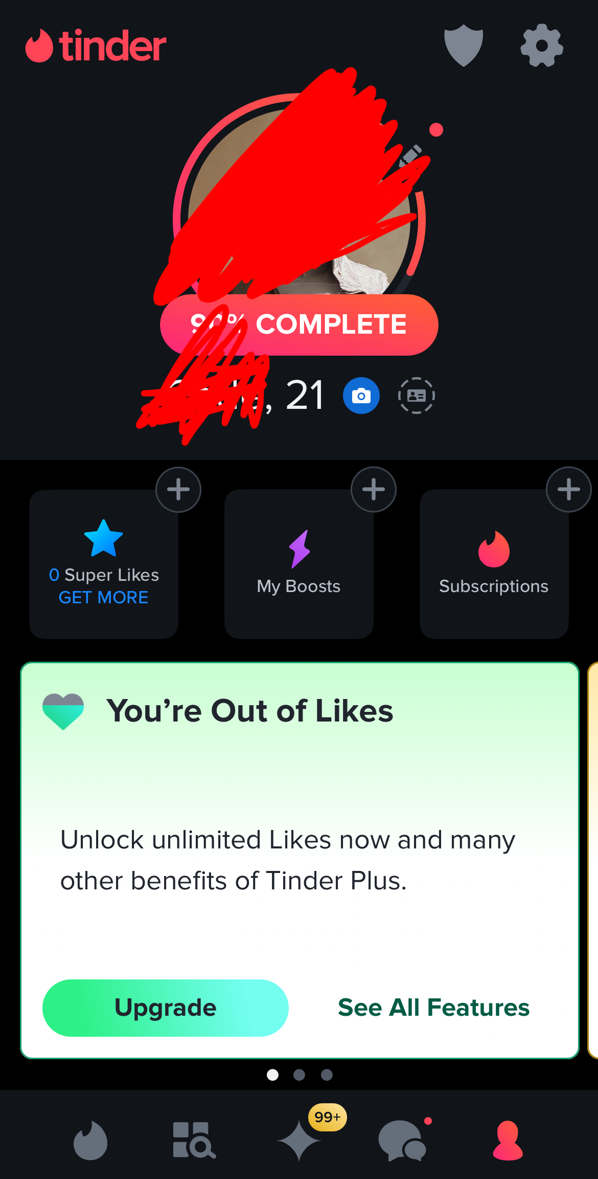 Tinder after SwipeHelper result 4