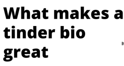 Best Tinder bios for men
